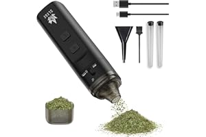 ‎SLEGE Elektrische Grinder,Grinder Elektrische,Gewürzmühle,Mühle für Gewürzen/Pollen,Super Leistung 7 Nm Schnelles Mahlen,2-Wege-Mahlen ohne Feststecken,mit Trichter,Schüssel,Kegelrohr (Schwarz)