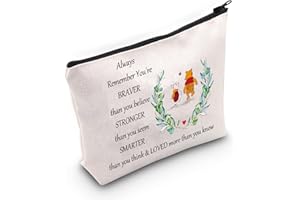 LEVLO Kosmetiktasche mit Reißverschluss, Aufschrift You Are Braver Stronger Smarter Than You Think, für Damen und Mädchen