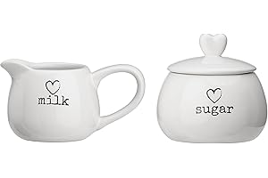 Premier Housewares Encanto azucarero y Jarra para Leche Juego, Blanco, Juego de 2