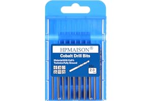 HPMAISON 10 Stück 2mm M35 HSS Cobalt Bohrer Kobalt Jobber Bohrer Set Spiralbohrer zum Bohren auf Edelstahl, Metall, Aluminium, Holz, Kunststoff