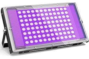 GKT 100W Projecteur Lumiere Noire, Lumiere UV, Etanche IP66, Lumière Noire avec Prise, Pour Halloween, Noël, Body Painting, Affiche Fluorescente, Soirées à la Lumière Noire