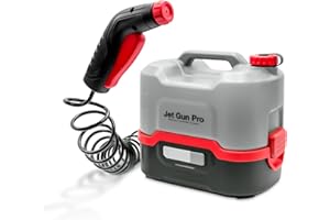 Errecom JET GUN PRO, Myjka Niskociśnieniowa Przenośna Akumulatorowa, Zbiornik na wodę 8 L, wąż 3 m, Waga 2,1 kg