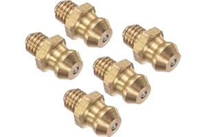 CoCud Gerader Schmiernippel aus Messing | M5x0,8mm Metrisch | Hydraulischer Schmiernippel - (Anwendungen: Zum Ersetzen fehlender oder gebrochener Ölnippel), 5 Stück