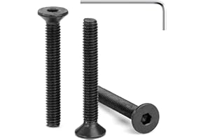 Tunejoy Viti a Testa Svasata M4 x 30 mm Nero Vite a Brugola Bulloni in Acciaio Inox A2 V2A Viti a Testa Piatta Norma DIN 7991 con Chiavi a Esagono Filettatura Completa 30 pezzi