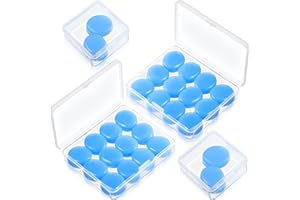 NUANCHU 14 Pairs Silicone Ear Plugs for Sleeping Soft Reusable Moldable Silicone Earplugs Gel Ear Plugs Noise Cancelling Earplugs with Case for Swimming, Snoring, Concert, Airplane (Blue)