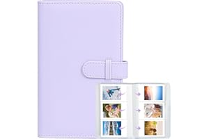 SIHUITU 108 Pockets Mini Photo Album for Fujifilm Instax Mini 12/11/7+/9/Evo/40/99/Liplay, Canon Ivy 2 & Kpop Photocards, 54 x 86mm(2.1" x 3.4") Photo Storage Album, Perfect for Instant Photos (Purple)