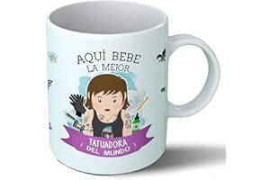 Planetacase - Taza tatuadora - Regalo Original - Cerámica 330 mL - Taza Desayuno Apta para Microondas y Lavavajillas - Tatuaje - Resistente a Lavados