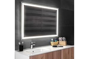 APLIKE BATHROOM LIGHTING Aplike - Espejo de Baño Rectangular con Luz LED - Función AntiVaho - Luz Blanca Neutra (4000K) - 100 x 70cm | Modelo Altea S2