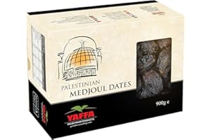 Yaffa Delicious and Juicy Medium Medjool Dates - All Natural, No Added Sugar, Free from Additives, Sustainably Grown and Hand-Picked Palestinian Dates (900g)