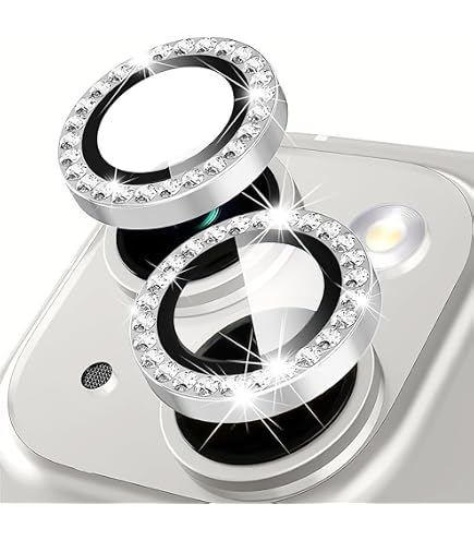 Protezione Fotocamera Con Strass Per IPhone 16 Pro Max/Pro - Vetro Temperato 9H, Anello In Ceramica, Trasparente E Brillante - 2