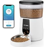 PUPPY KITTY Comedouro Automático para Gatos, 2.4G WiFi 4L Dispensador de Comida para Gatos com Tigela de Aço Inoxidável, Cont
