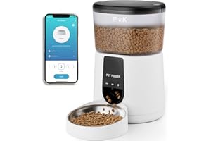 ‎PUPPY KITTY Puppy Kitty Automatic Cat Feeder 2.4G WiFi 4L Dry Cat & Dog Feeder Connected App Voice Recording 10S 1-10 Meals a Day