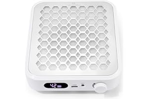 CHRISTINE SHELLY Nail Dust Collector Wireless, Rechargeable Dust Extractor with Reusable Filter Vacuum Vent Fan Powerful Suction Manicure Machine for Professional Nails Drilling Polishing Portable