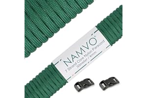 Namvo 550 Paracord Mil Spec Type III 7 strand parachute cord Total Length 100ft/30 Meters Solid Color