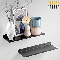 JOOM Schweberegal Aus Metall, 30,5 Cm – Schwarz, Wandmontiert, Platzsparend & Stylisch