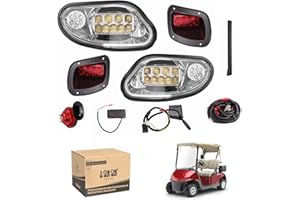 ‎10L0L 10L0L Golfwagen-LED-Licht-Set für EZGO Freedom/T48 ab 2014 (Gas und Elektro) mit Universal-Deluxe-Licht-Upgrade Kit, Blinkern, Schalter, Hupe, Bremslichter, Kabelbaum muss auf 12 V betrieben werden.