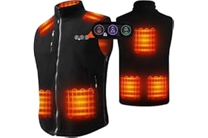 ARRIS Mens Heated Vest Size Adjustable Electrical Warm Fleece Gilet for Outdoor Camping Hunting Hiking Golf