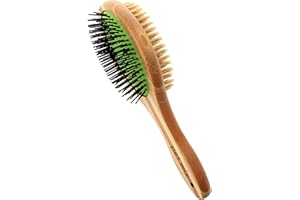 PET WIZ Brosse double face en bambou pour toilettage de chien