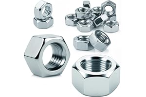 PYROCLASIA 60 Stück M10 Muttern Mutter Sechskantmuttern Verzinkt Stahl Hochwertige Muttern für Schrauben Unterlegscheiben Gewindestangen Bolzen Kupplungen Verstell Befestigungselemente im Innen und Außenbereich