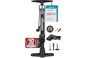 Bicycle Pump All Valves **Test Very Good + 10 Year Warranty** Powerful Bicycle Pump Air - Bicycle Air Pump French Valve - Air Pump Bicycle Floor Pump with Pressure Gauge Floor Pump