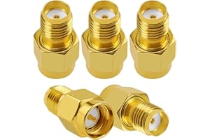 5 Sztuk SMA Męski na SMA Żeński Adapter, KUOQIY Koncentryczne Złącze Adaptera SMA, do Anteny WiFi, FPV, Gogle, Router