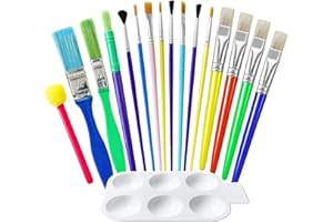 Hanmulee Kids Paint Brushes, 17 Pcs Painting Brushes Graffiti Drawing Tools Kits, Children Early DIY Learning Paint Sets For Kids Arts and Crafts for toddlers