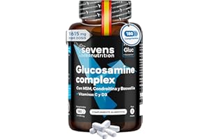 SEVENS NUTRITION Glucosamina Condroitina MSM Premium - 180 Comprimidos - Alta Dosis con Boswellia, Vit C y D3 - Antiinflamatorio Natural - Articulaciones, Cartílagos, Huesos - Glucosamin Complex - Sin Aditivos ni GMO