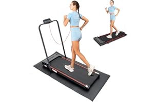 GEARSTONE Tapis roulant,Tapis roulant pieghevole,Tapis roulant (con tappetino fonoassorbente),12 Km/h,con Supporto per cellulare,Display LED,Telecomando,per casa e ufficio