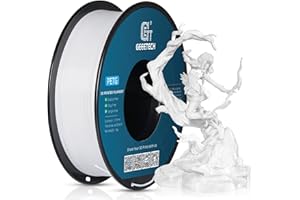 Geeetech PETG Filament 1.75 mm White White PETG 1 kg Spool for 3D Printer