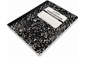 Maxi Black & White Marble Style Cover Composition Book A4 with 100 Sheets (24.7 cmx19.0 cm) of College Ruled White Paper