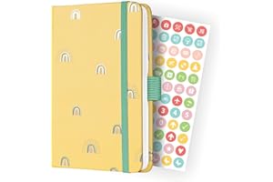 SIGEL J4318 Jolie Agenda semainier 2024, Rainbow Butter, 9,5 x 15 cm, couverture rigide, 174 pages, jaune