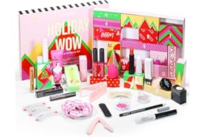 SHANNAN Calendario Avvento 2024 Beauty, Set Di Trucco Cosmetico Da 20 Pezzi, Calendario 'Avvento Di Trucco 2023, Con Set Di Trucco Per Ragazze, Set Di Cosmetici Con Rossetto E Ombretto