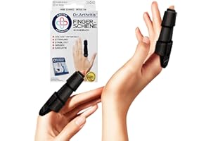 Dr. Arthritis Von Ärzten Entworfen, Fingerbandage, Fingerschiene Kleiner Finger/Mittelfinger/Zeigefinger, Fingerschutz bei Verletzung mit Klammern & Schienen, 2er-Pack, Schwarz, S/M