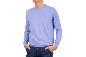 MARENZA Girocollo Uomo Misto Cashmere Seta Made in Italy Maglione Paricollo Pullover Manica Lunga Lana Merino Cachemire Maglioncino Beige Blu Grigio Maglia Regalo Abbigliamento Inverno