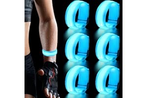 Wrymish 6 Pièces Brassard Lumineux LED, Bracelets LED pour Enfants Adultes, Lumière Réfléchissante de Sécurité Nocturne pour Course Nocturne, Ride, Promener Le Chien, Party, Concert