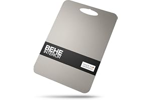 BEHE INTERIOR BEHE Schneidebrett Edelstahl - Made in Germany, Hygienisches Schneidebrett, cutting board, Rutschfest für die Küche, Lebensmittelecht, Antibakteriell & BPA Frei (1er Set 300x210 mit Griff)