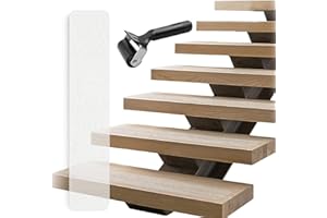 Eozighi 10 tappetini per scale antiscivolo per scale e scale moquette trasparenti antiscivolo 15 x 60 cm, anti derapant scala interna PEVA per scale, gradini in legno