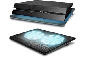 Eaxus® Padeax - Premium Kühler Geeignet für PlayStation 5/4 & Laptop/Notebook - LED Lüfter Ständer Kompatibel mit PC, PS4, PS4 Pro, PS5 & Co.