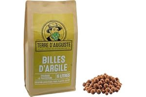 TERRE D'AUGUSTE LA TERRE DU PATRIARCHE DEPUIS 1920 Terre d'Auguste - Billes d'argile Premium 6L - Sac Refermable - Idéal pour Plantes Vertes, Orchidées, Bonsaïs, Cactus et Plantes d'intérieur