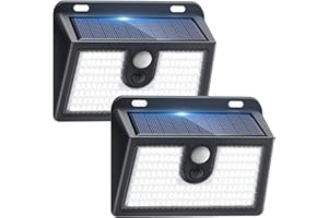 CLAONER Outdoor Solar Lights, 149 LED Security Light Motion Sensor with 3 Lighting Modes 270° Wide Angle Solar Powered Lights IP65 Waterproof Wall Light for Fence, Door, Yard, Garage, Step, 2-Pack
