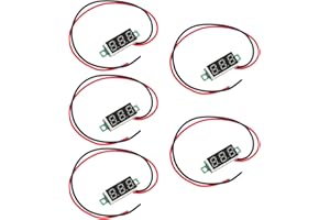 DiGiYes 5 Pièces Mini Voltmètre, Numérique DC Voltmètre 0.28 Pouce, DC 2.5-30V 2 Fils Testeur de Tension Panneau d'affichage LED, LED Mètre de Tension Numérique, Rouge