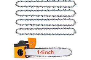 4-pack sågkedja 3/8 tum LP för 35 cm skena, 14 tum motorsågskedja, 52 drivlänkar, 1,3 mm (0,050 tum) gauge (1,3 mm), låg bakå