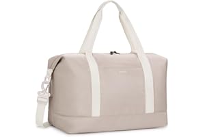 ECOHUB Ryanair Cabin Bags 40x20x25, 20L Underseat Hand Luggage Bag, Foldable Carry On Bag with Removable Wet Pocket, Water-Resistant Overnight Hospital Weekend Bag for Women, Beige (Patent Pending)