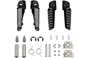TCMI Motorcycle Footpeg Front and Rear Footrest Foot Pegs Fits for Kawasaki ZX6R 2003-2011, Z750 Z1000 2007-2012, ZX14 2006-2013, ZZR1200 2000-2006, ZX-10R 2004-2012, ZX-9R 1998-2003 (black)