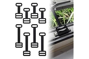 SUNUCO Caravan Window Stays, 8 Pcs Black Window Vent Holders, Flexible Adjustable for Camper Windows, Improve Air Circulation, Keep Fresh & Cool by Securing Windows Open, Fits Standard Latches