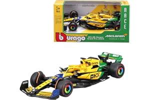 Bburago F1 Formula 1 MCLAREN MCL38 (2024) - PIASTRI - SENNA LIVERY - 1:43 Scale - Incredibly Detailed Die-Cast Replica Collectible Race Car Model, Multiple Colours