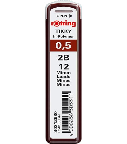 ROtring Tikky Vulpotlood – 2.0 Mm, Zwart, Klassiek Ontwerp, Voor Tekenen En Schetsen