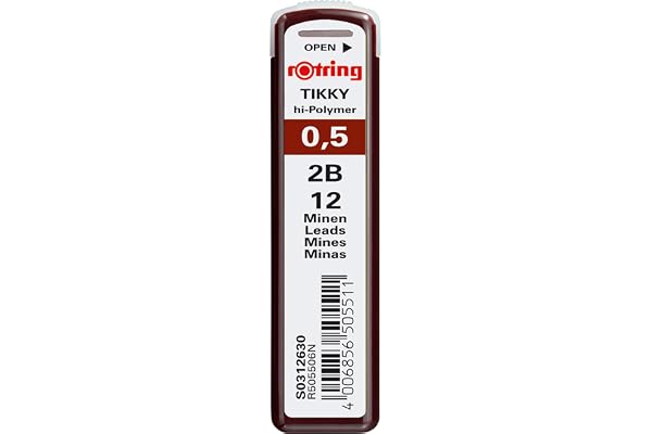 Rotring Refill 0.50mm 2B Leads for Mechanical Pencil (Tuck of 12)