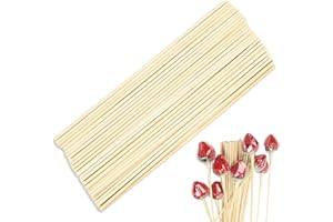 ELKUAIE 50 Stück Zuckerwatte Stäbe,Holzstäbchen Rund,Holzstäbchen,Rund Holzstäbchen,Kleine Holzstäbchen zum Bastel,Kunstprojekte & DIY(30 cm x 3 mm)