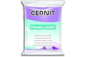 CERNIT CE0920056900C - Block Modelliermasse (Polymer) TRANSLUCENT, ofenhärtend, sofort gebrauchsfähig, 56g, für DIY, Schmuck, Figuren, für Einsteiger und Hobbykünstler, Violett, 1 Stück